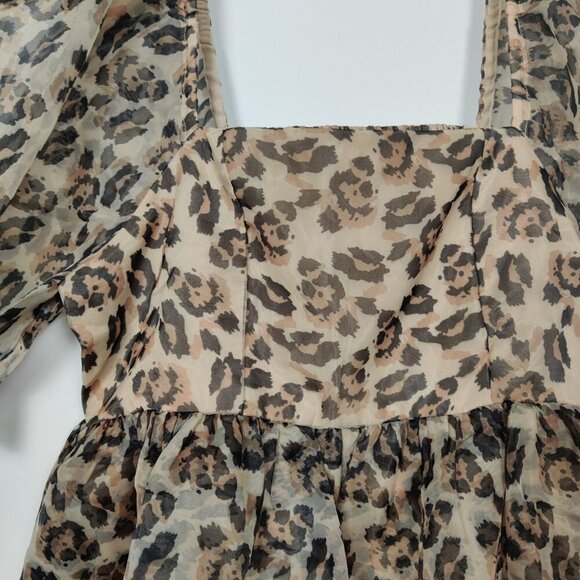 Endless Rose Women's Leopard Babydoll Dress Size Small NEW Mobwife Western - Picture 3 of 14